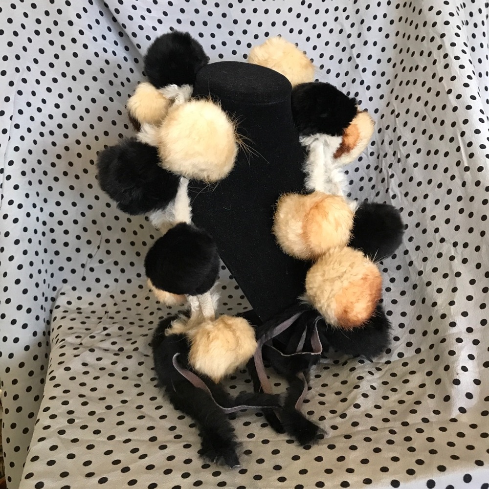Rabbit fur Scarf Necklace mingle